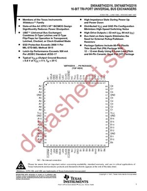 SN74ABTH32316PNG4 datasheet  